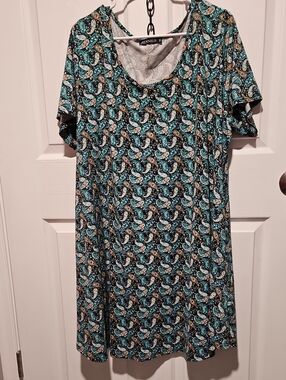 Teal Paisley Midi Dress